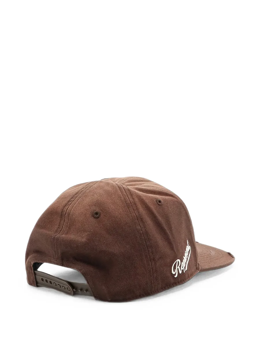 distressed logo-embroidered cap 2