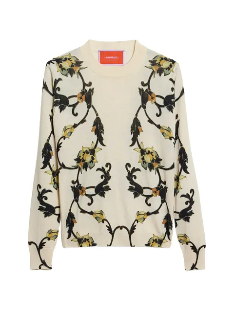 silky crew-neck sweater