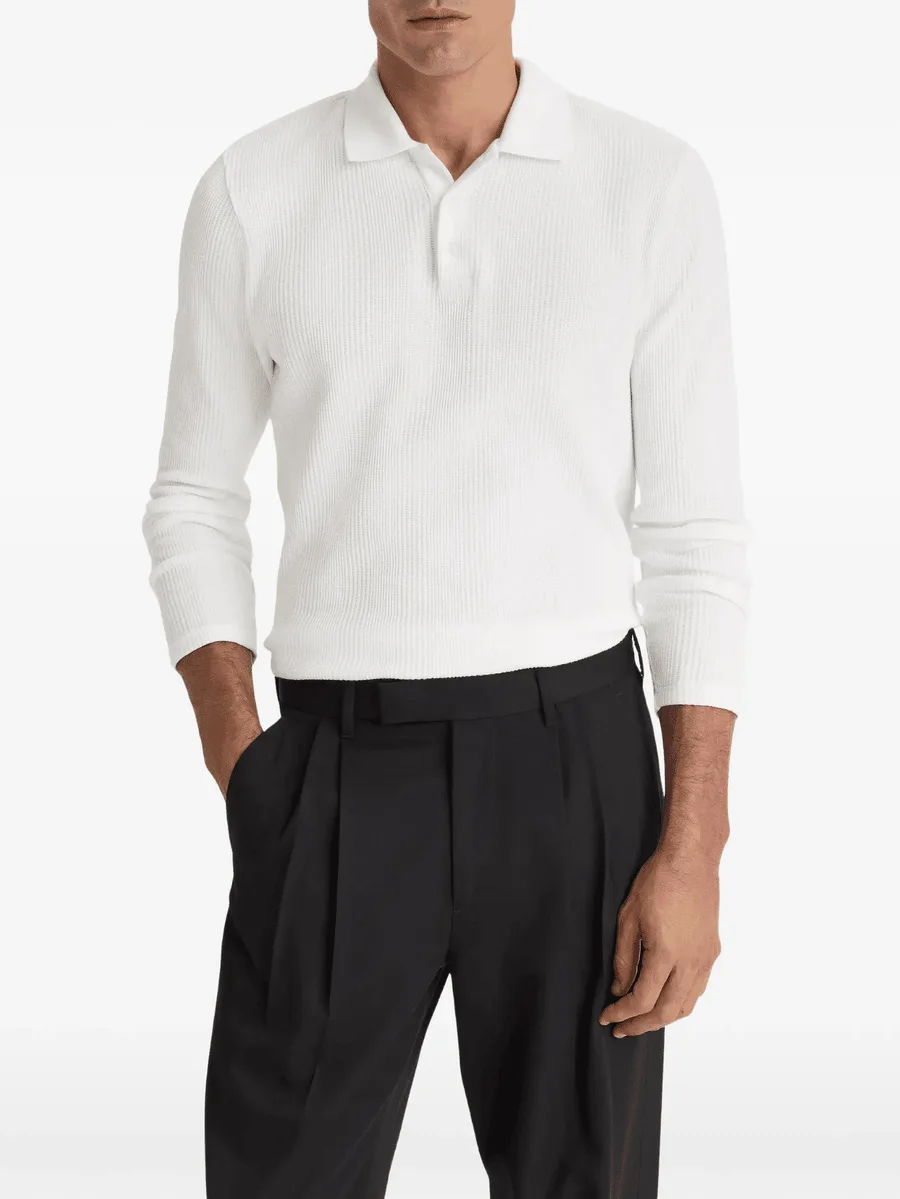 waffle-knit polo sweater 2