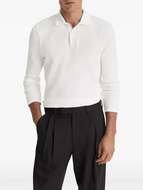 waffle-knit polo sweater