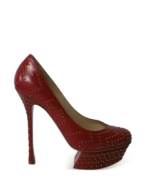 studded platform pumps