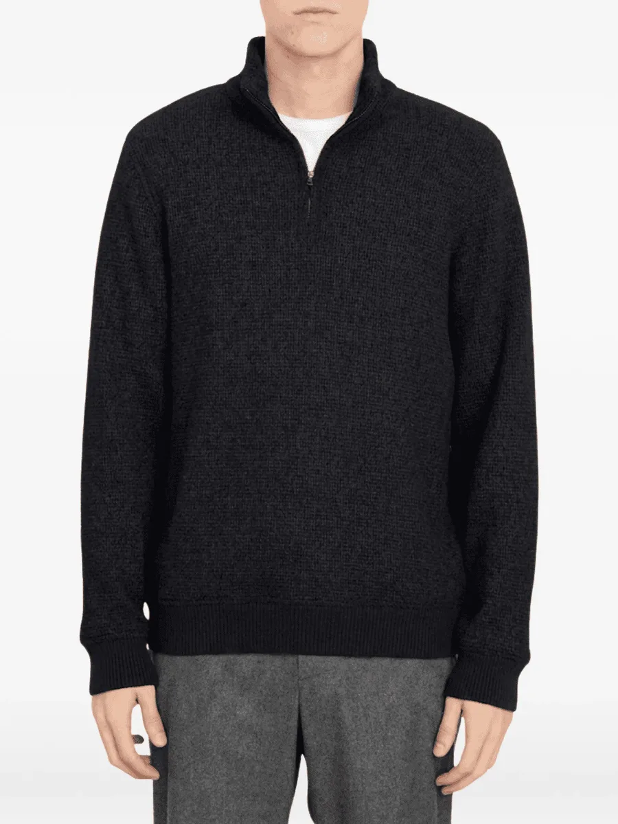 half-zip waffle-knit sweater 1