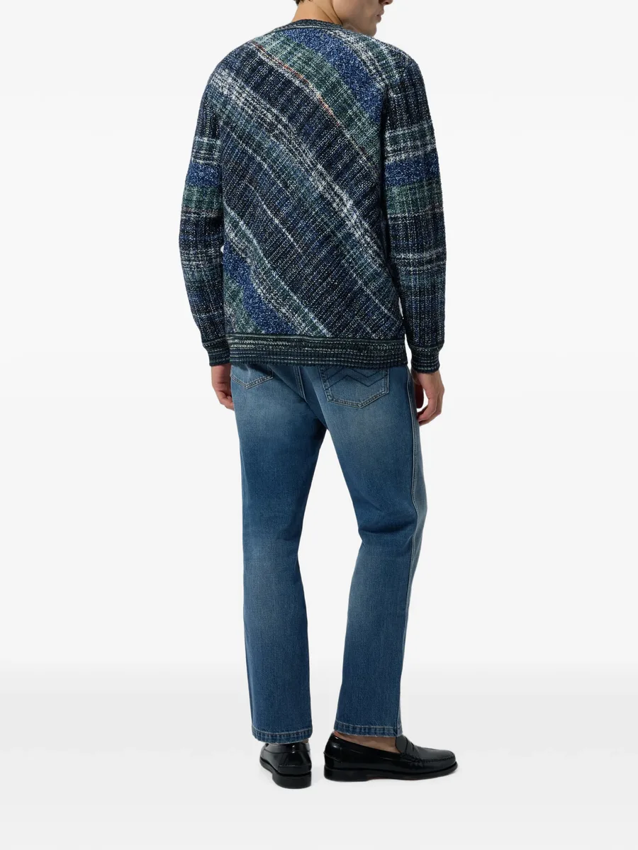 wool-blend pullover with macro-check pattern 3
