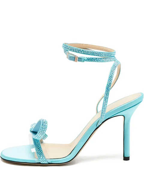 pre-owned 90mm rhinestone-embellished strappy sandals