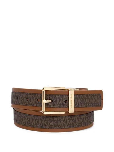 logo-print reversible belt