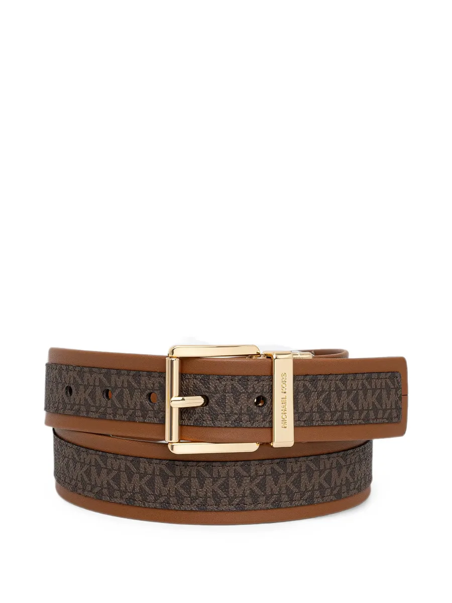 logo-print reversible belt 1