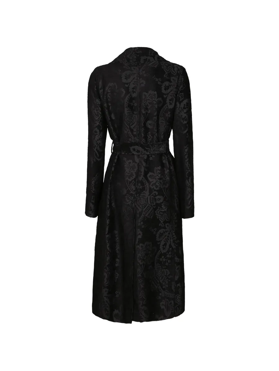 paisley-jacquard belted coat 2