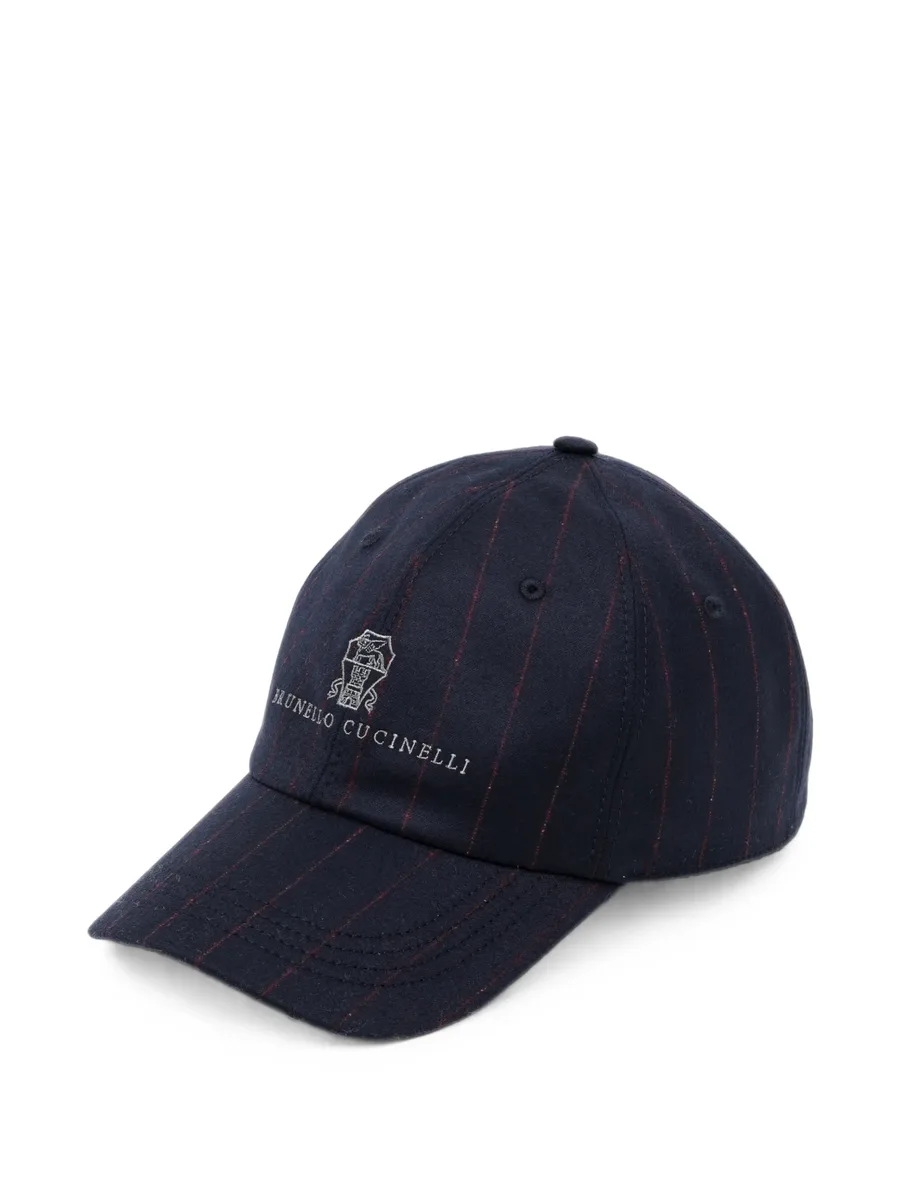 pinstripe-pattern baseball cap 1