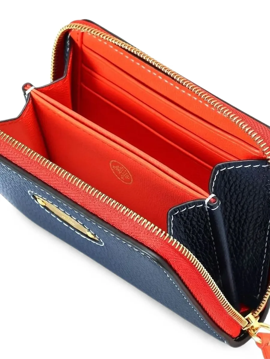 logo-plaque grained leather purse 2