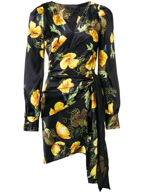 floral printed wrap dress