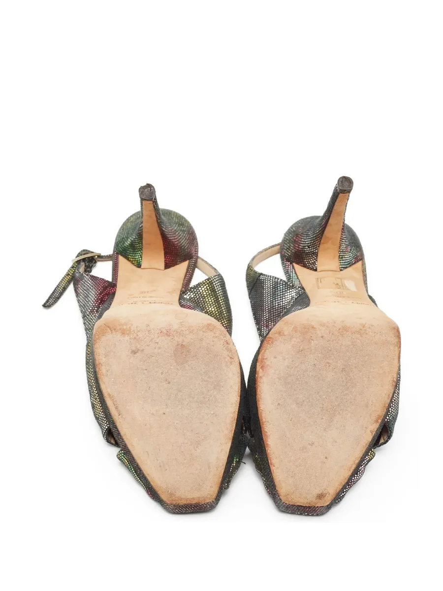 120mm metallic heeled sandals 7