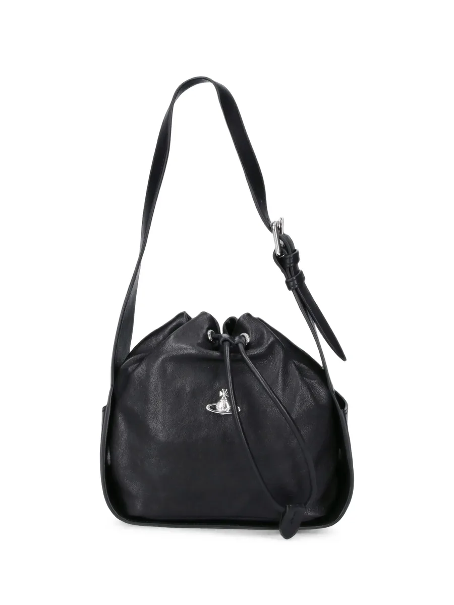 Stacey Orb-plaque drawstring bucket bag 1