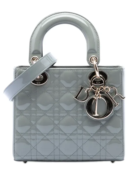 маленькая лакированная сумка-сэтчел Cannage Lady Dior (2015 год)