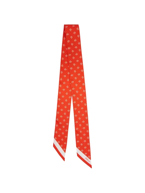 logo-print silk scarf
