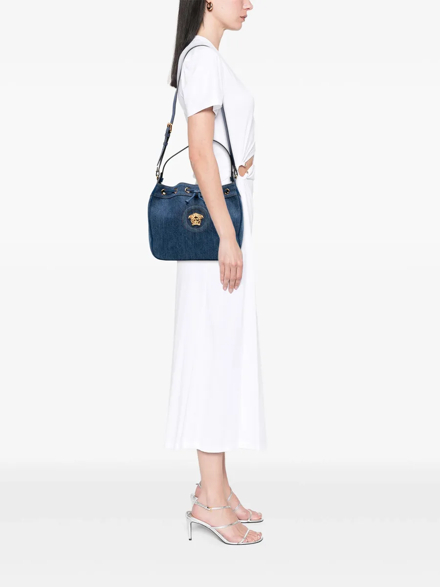 2021-2026 Denim La Medusa Drawstring Bucket Bag satchel 2