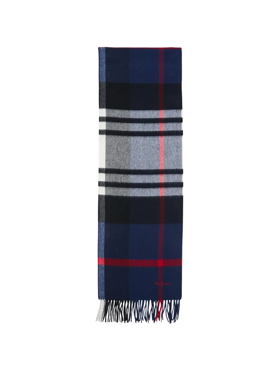 check-pattern fringed scarf 1