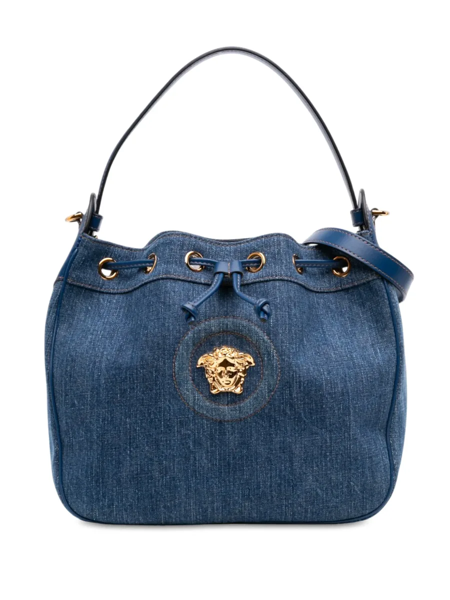 2021-2026 Denim La Medusa Drawstring Bucket Bag satchel 1