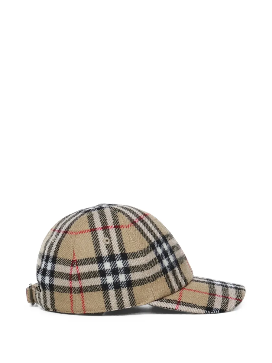 Check wool baseball cap 3