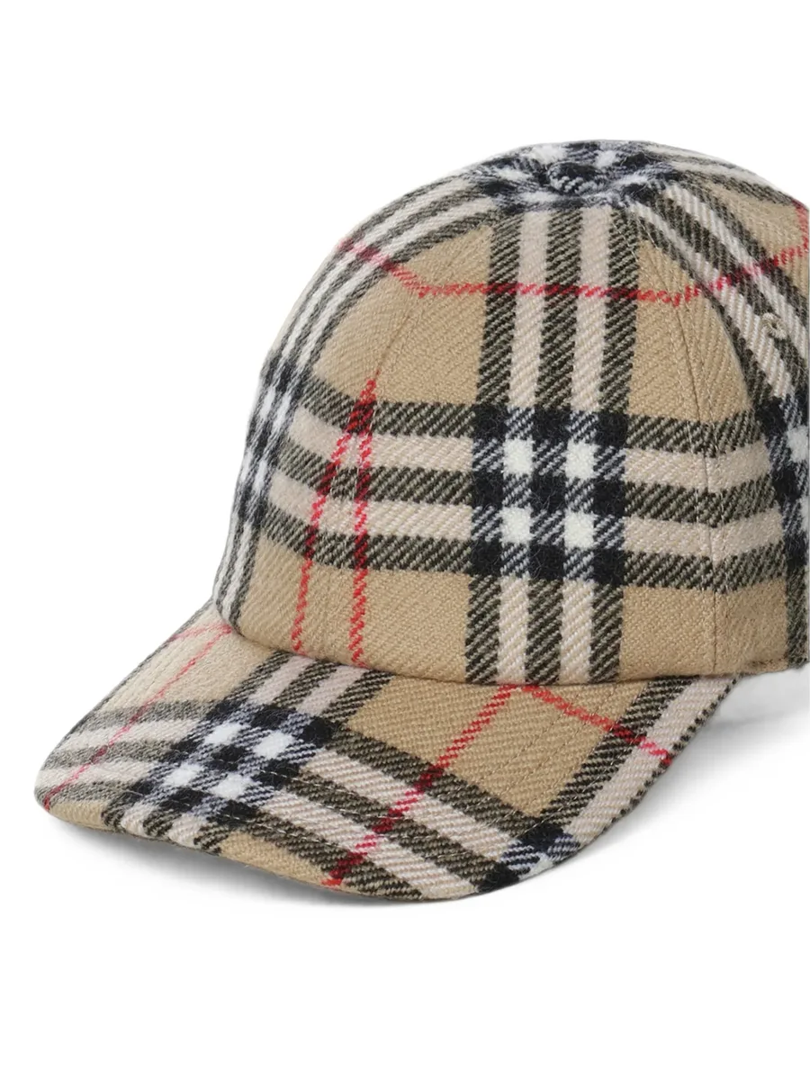 Check wool baseball cap 4