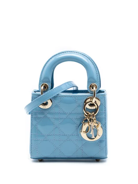 маленькая лакированная сумка-сэтчел Cannage Lady Dior (2021 год)