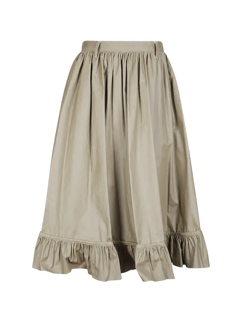 ruffled gathered maxi skirt