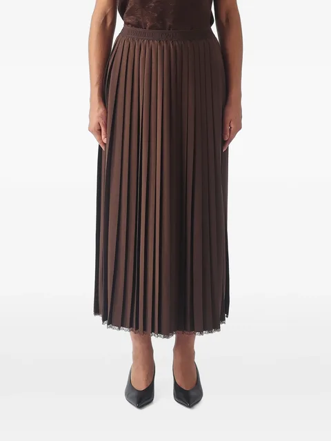lace-trimmed pleated skirt