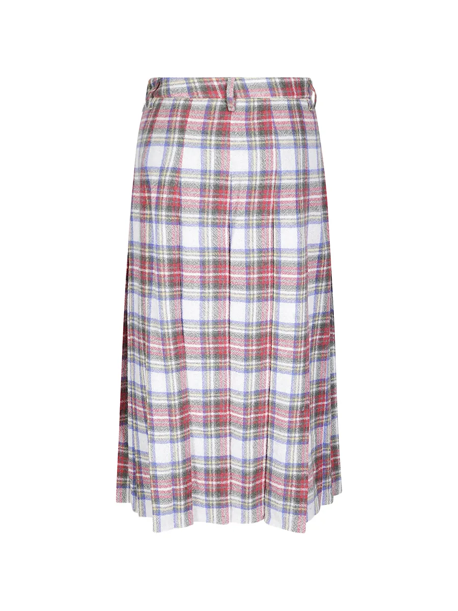 check-pattern pleated midi skirt 2
