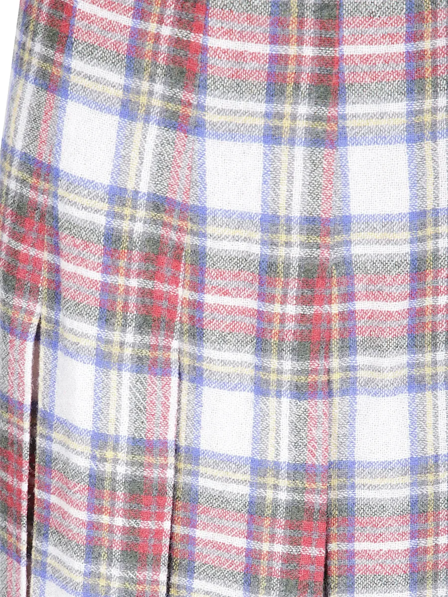 check-pattern pleated midi skirt 3