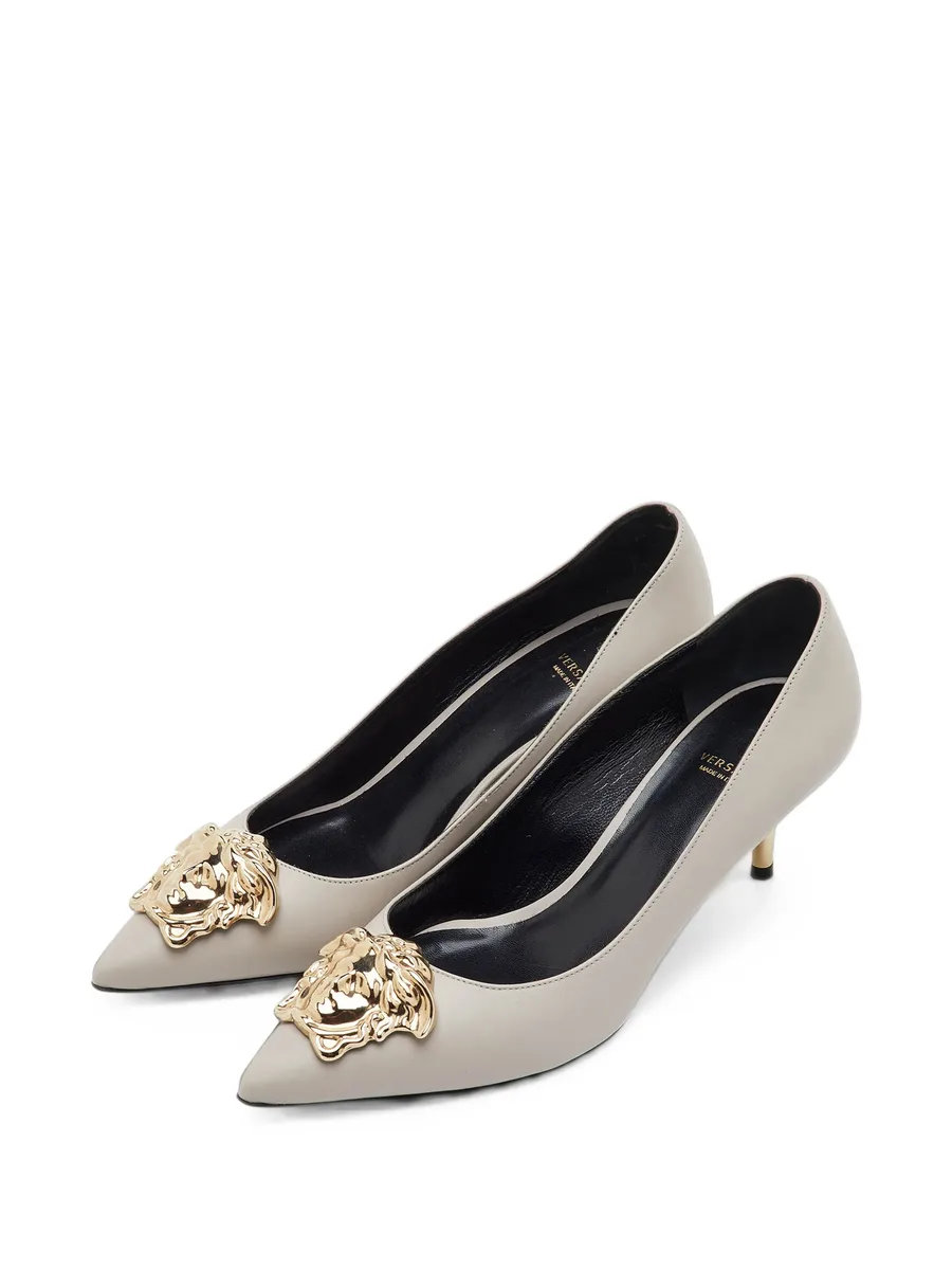 Medusa plaque pointed-toe pumps 2