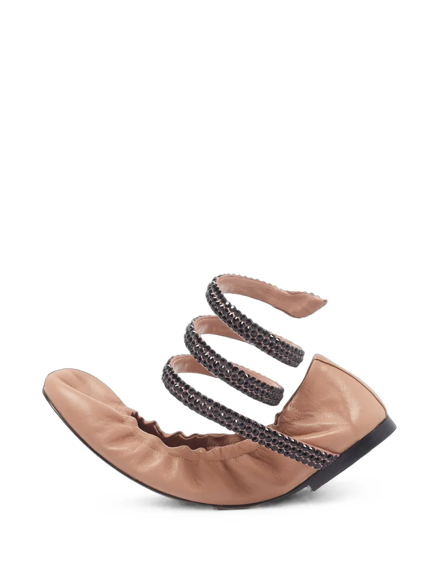 Cleo ankle-wrap ballet flats 1