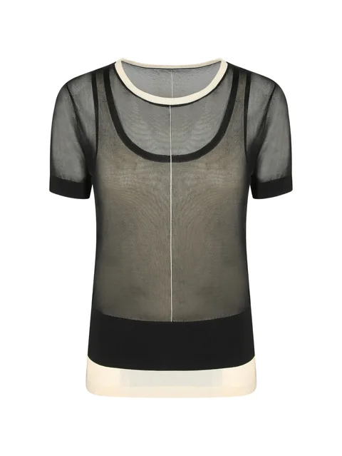black double-layer T-Shirt