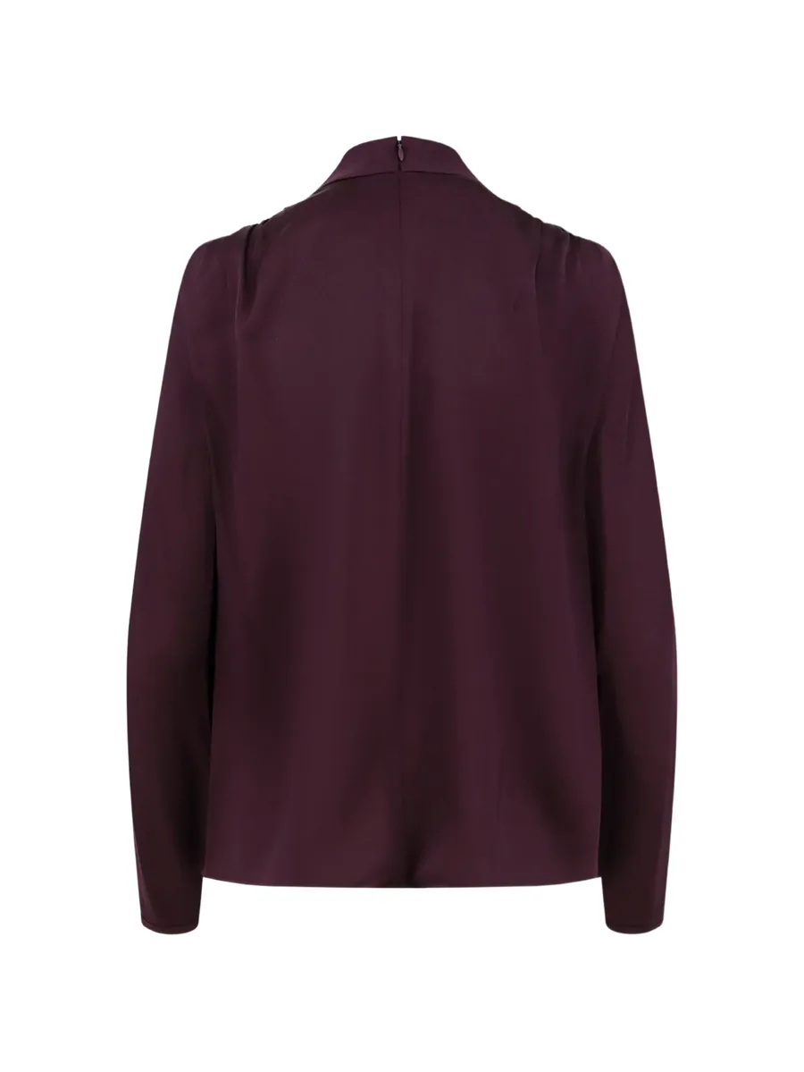 draped high-neck blouse 2