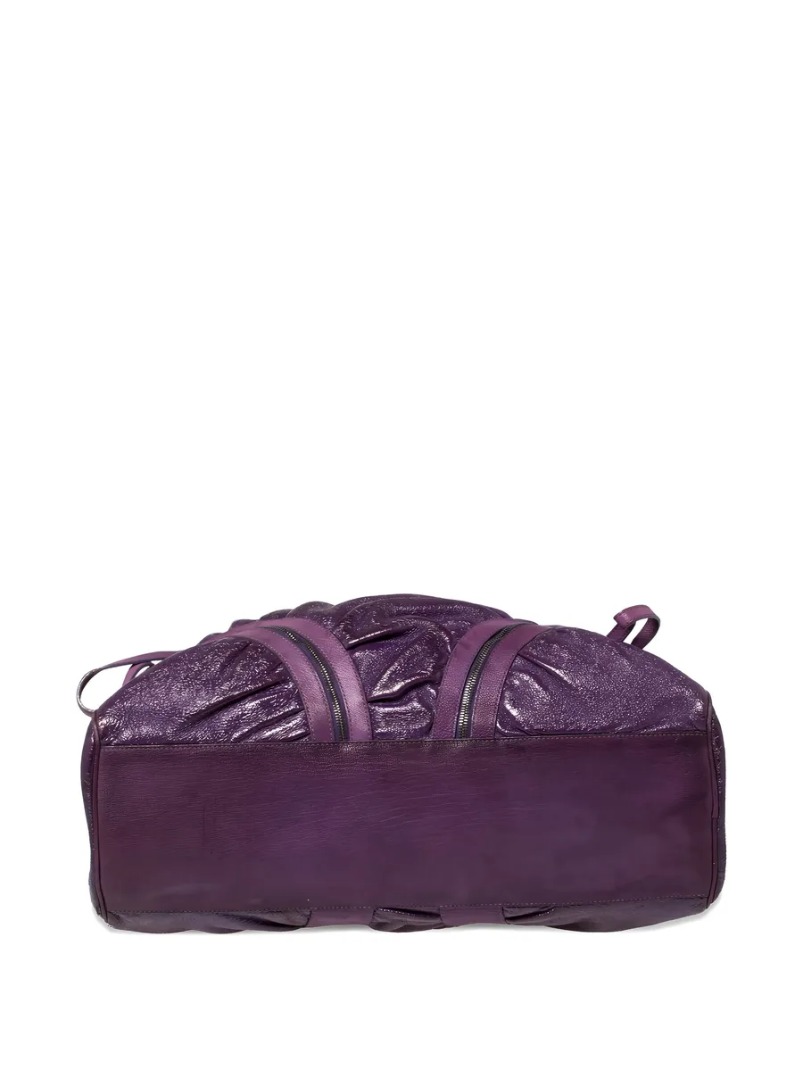 draped-design leather tote bag 6