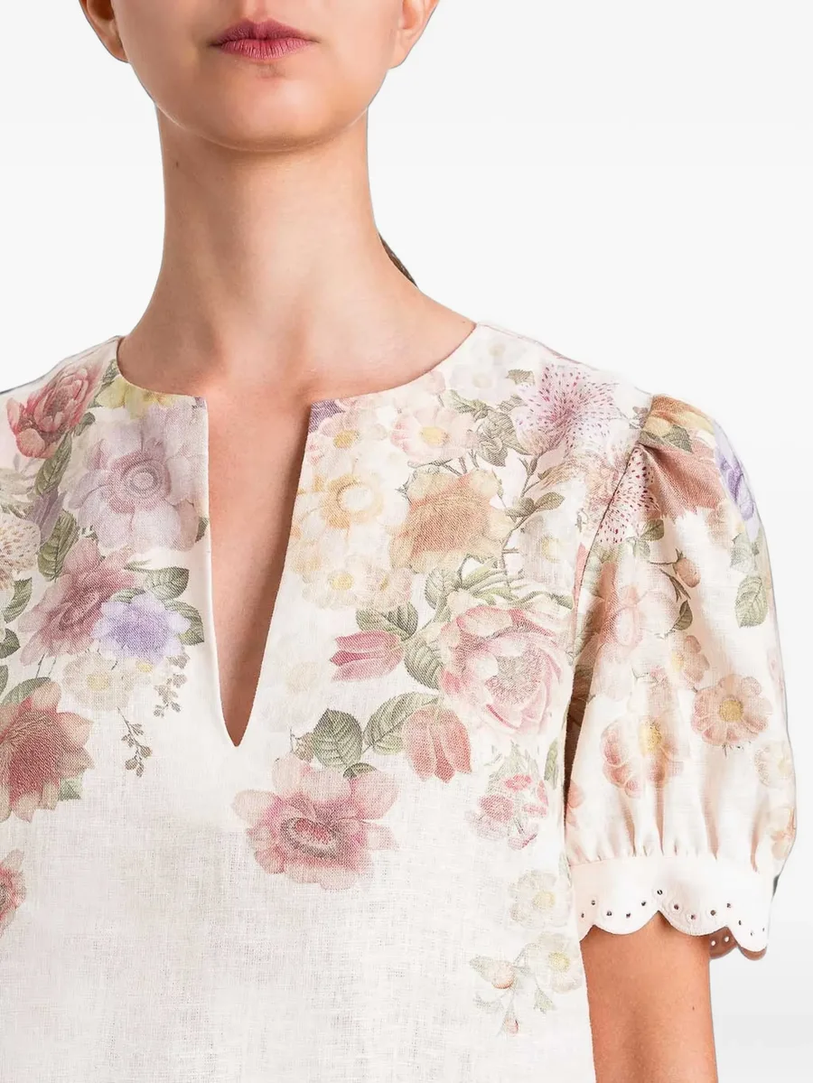 linen floral blouse with embroidery 4