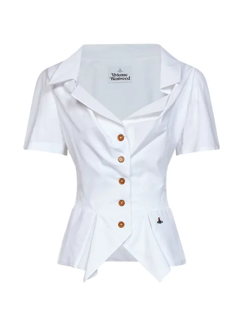 Monday peplum puff-sleeve top