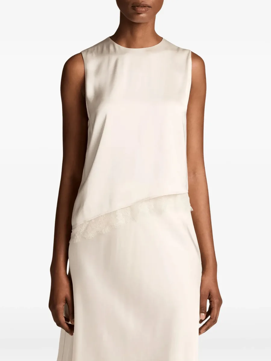 lace-trim asymmetric top 1