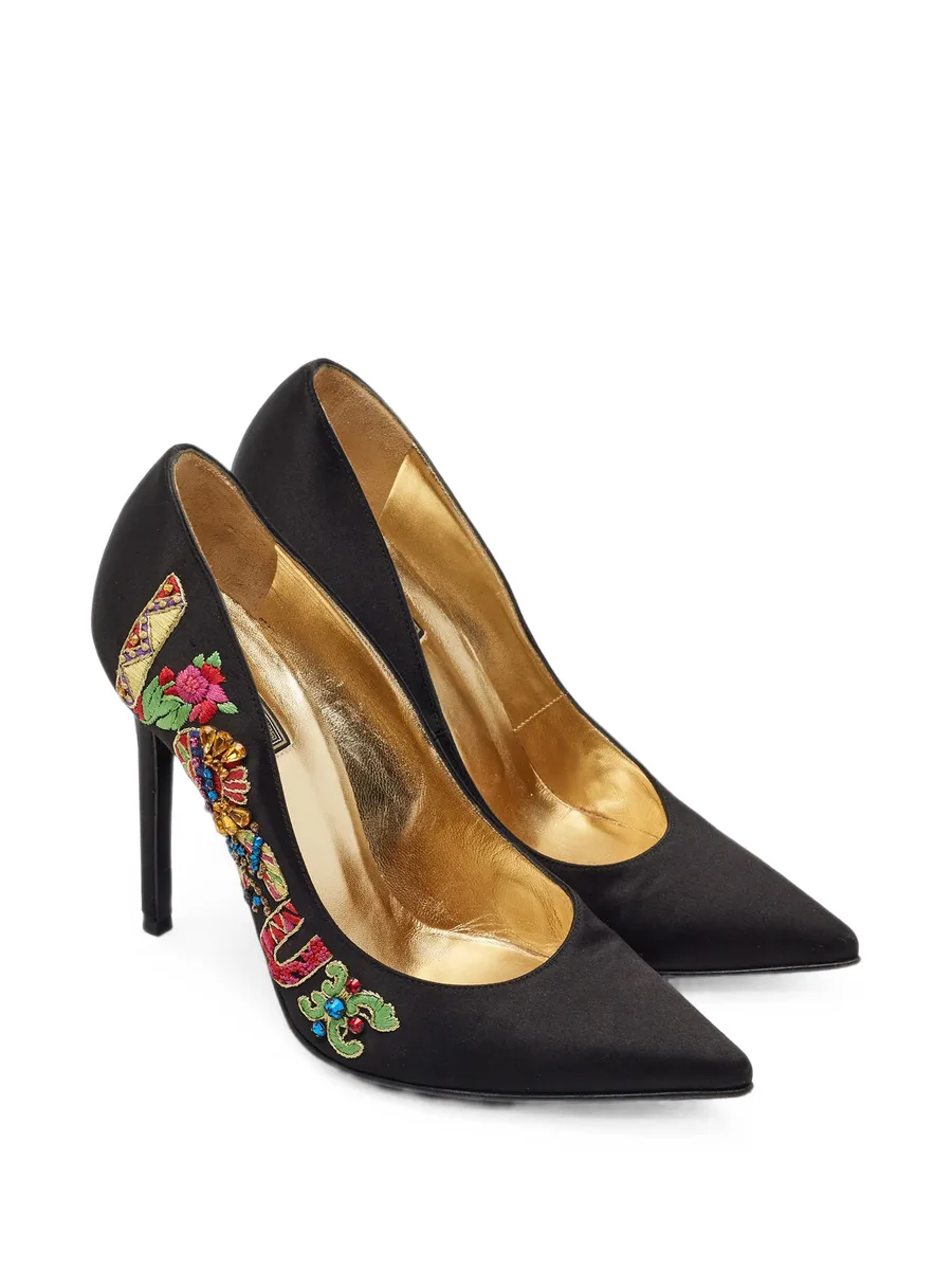 embroidered pointed-toe pumps 5