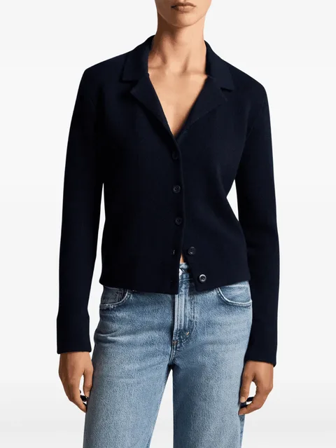 notched-collar cardigan