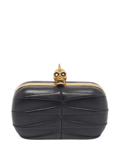 mohawk skull-detail clutch bag