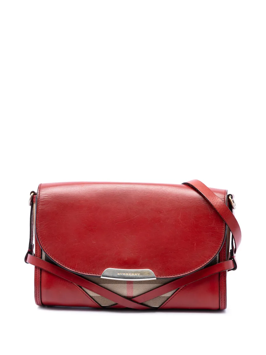2000-2017 Leather and House Check Canvas Bridle Abbott crossbody bag 1