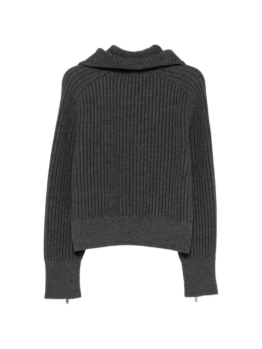 ribbed-knit zip-up sweater 2