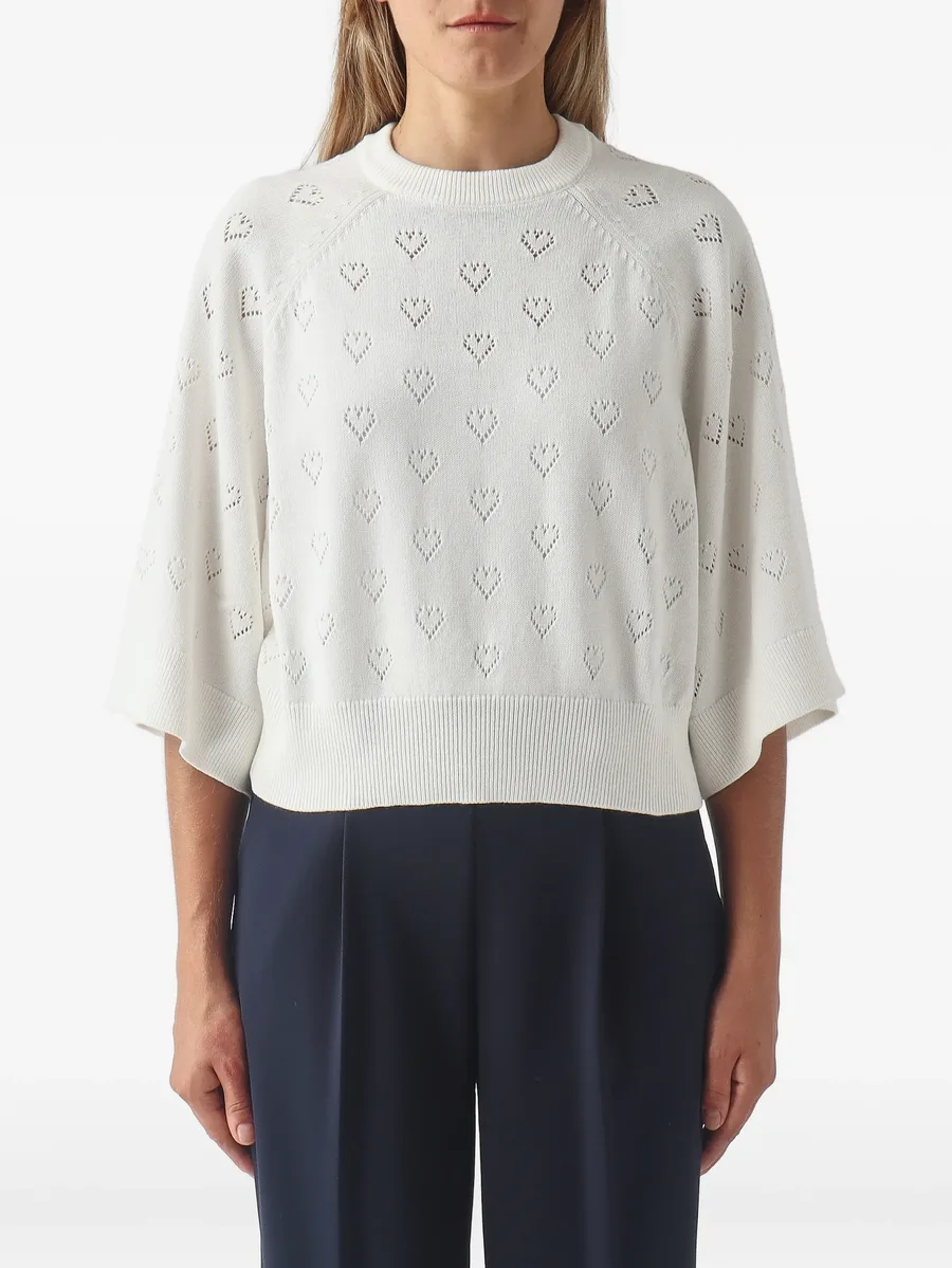 heart-pointelle raglan-sleeve knit 1