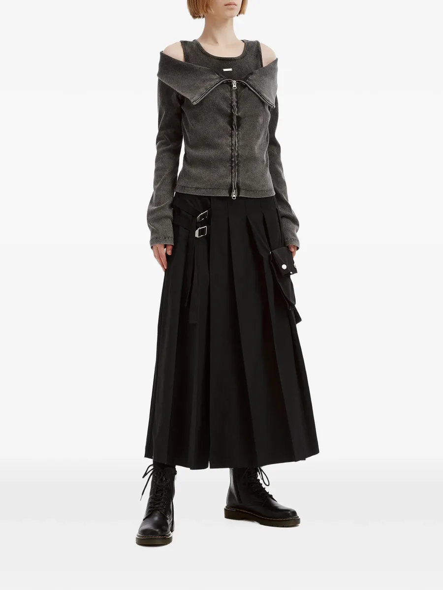 pleated buckle-detail palazzo pants 2
