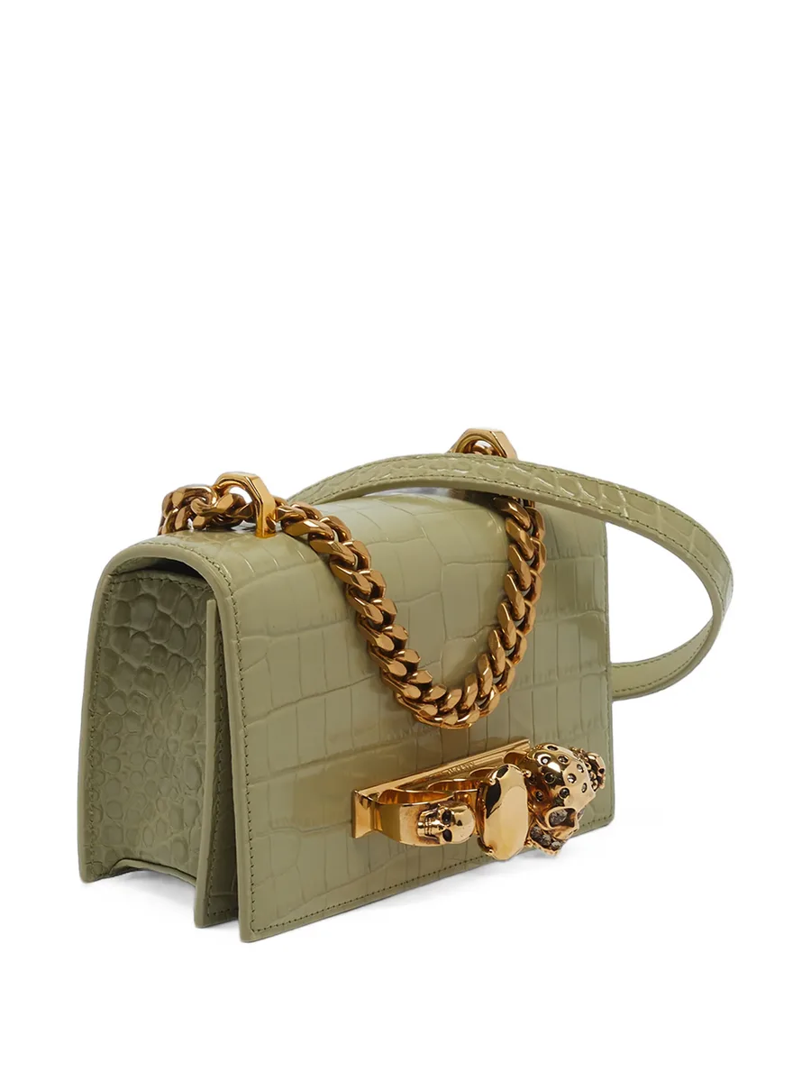 Skull Knuckle crocodile-embossed mini bag 3
