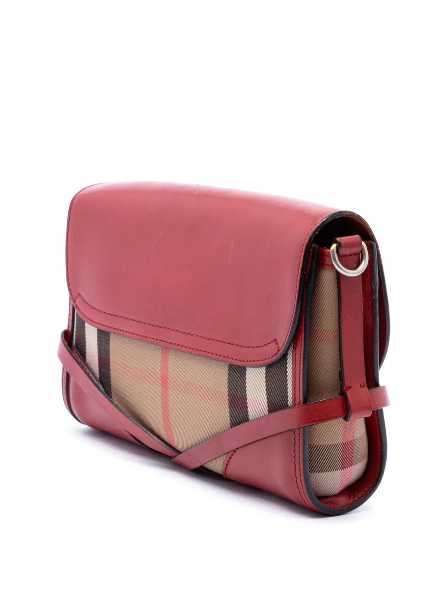 2000-2017 Leather and House Check Canvas Bridle Abbott crossbody bag 3