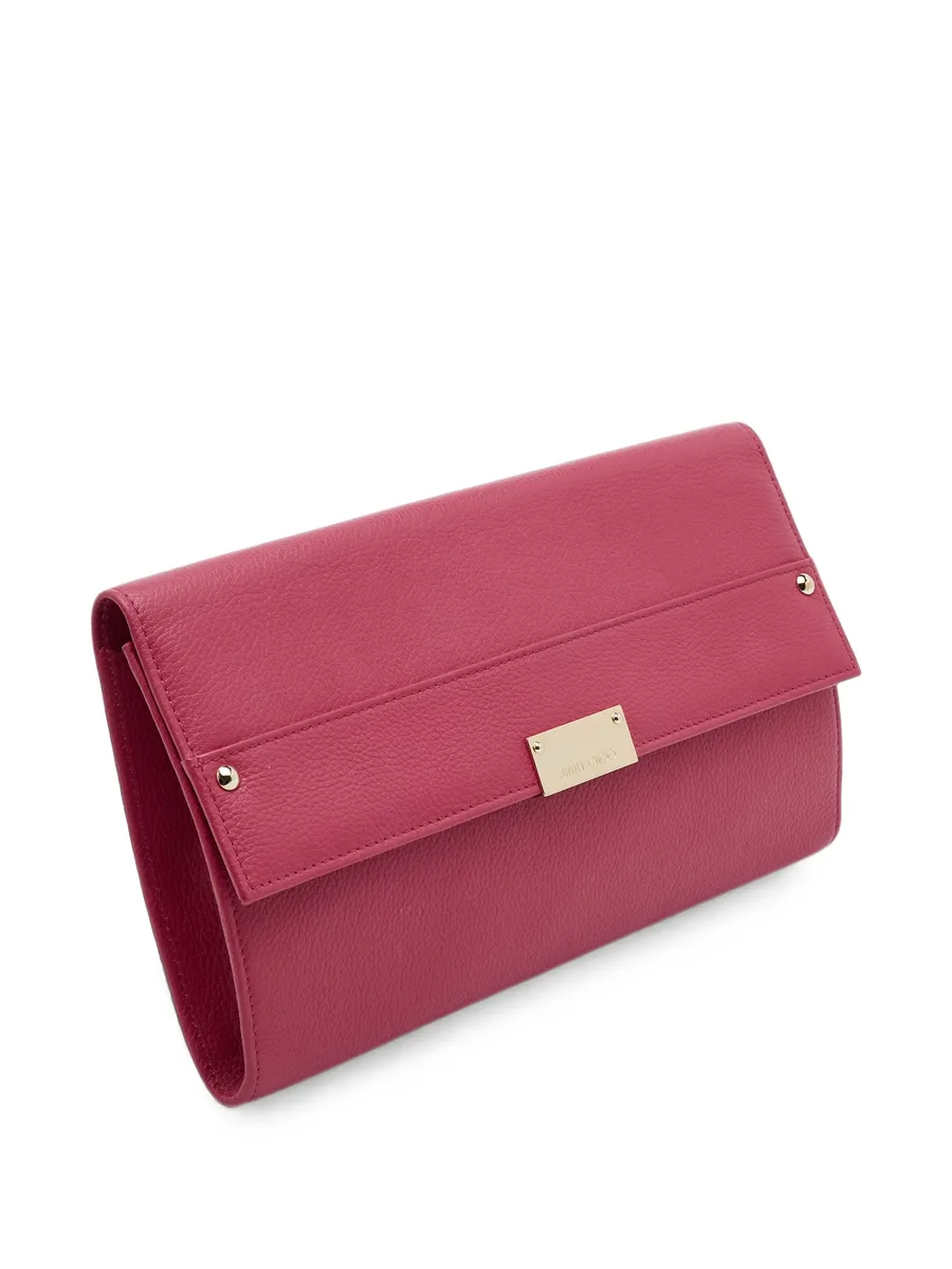 Reese grained leather clutch bag 2