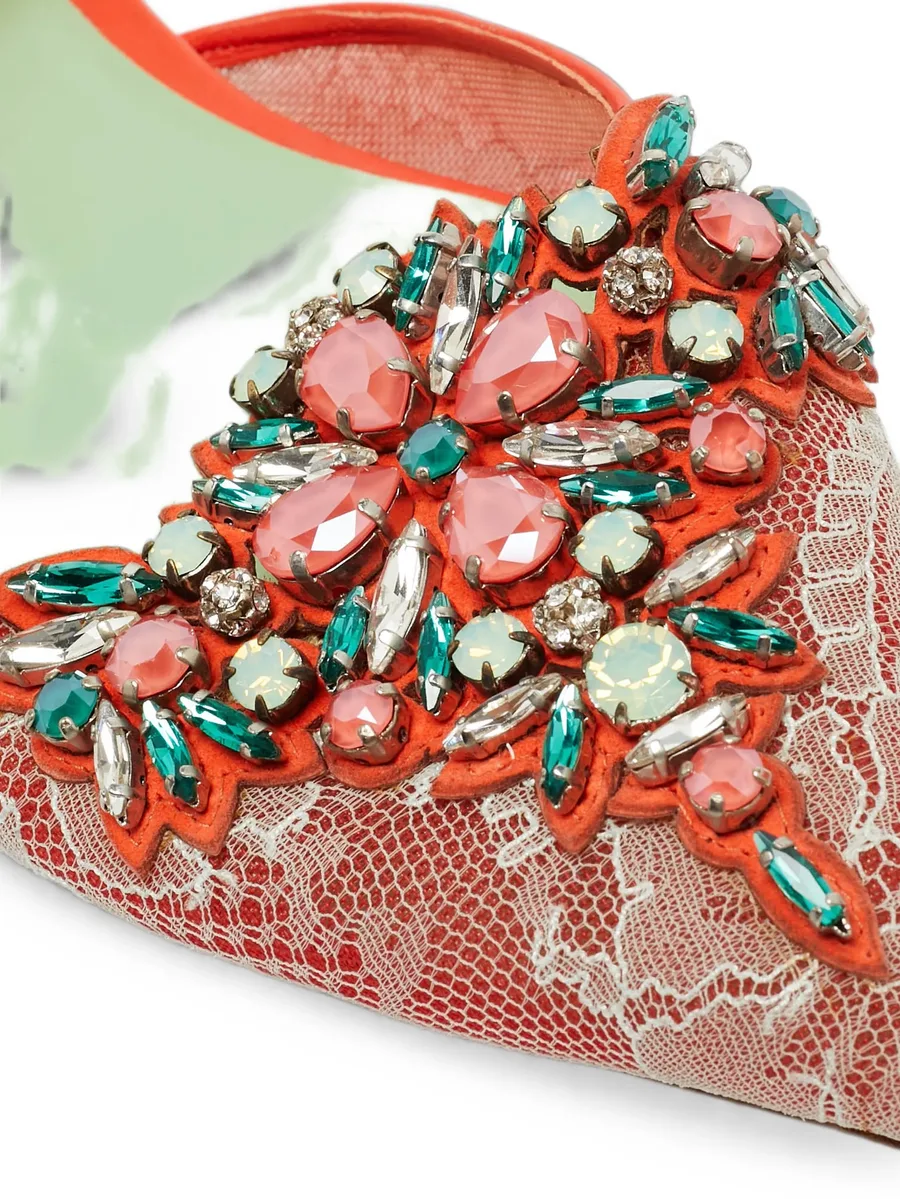 lace crystal-embellished sandals 5