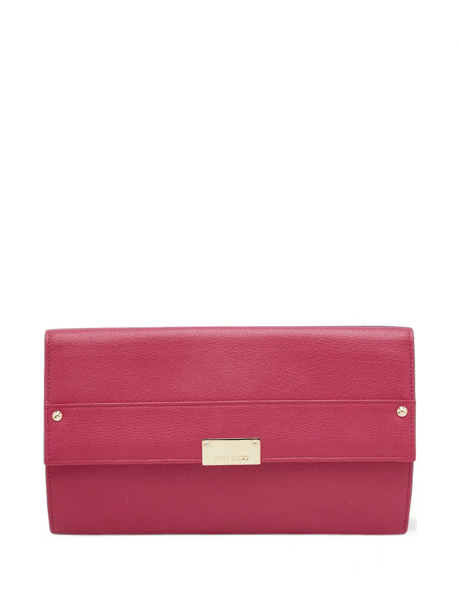 Reese grained leather clutch bag 1