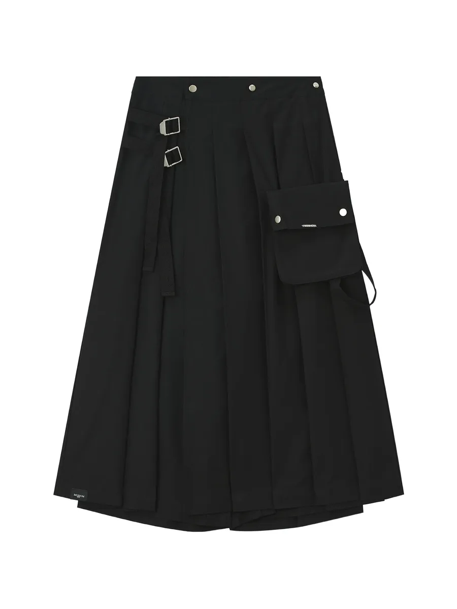 pleated buckle-detail palazzo pants 1