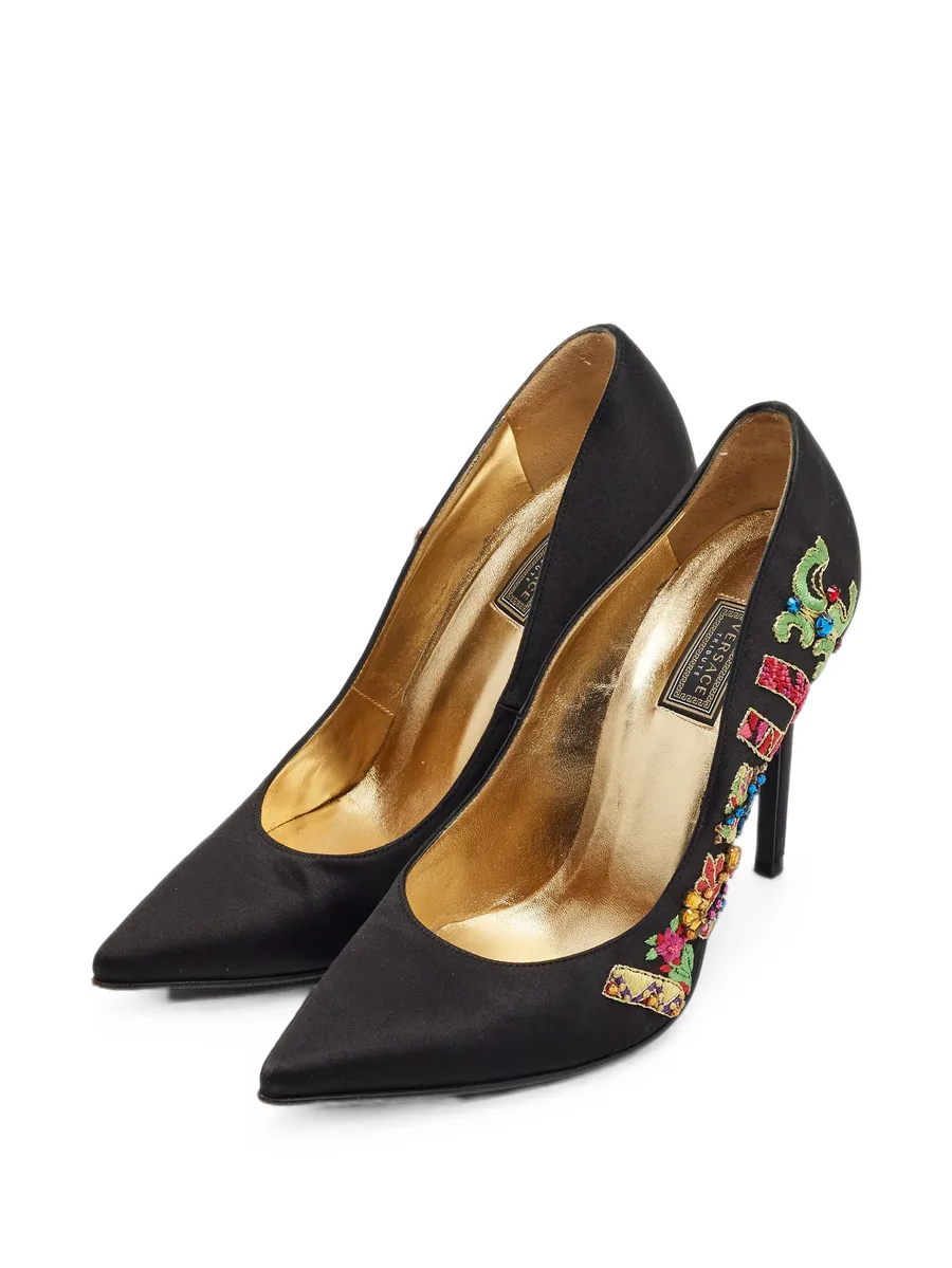 embroidered pointed-toe pumps 2